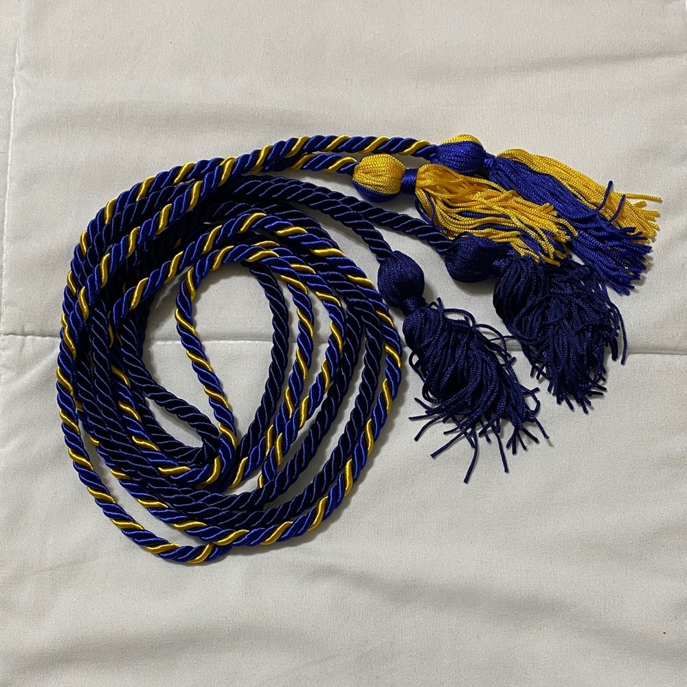 Blue and Yellow Twisted Cord with Tassels